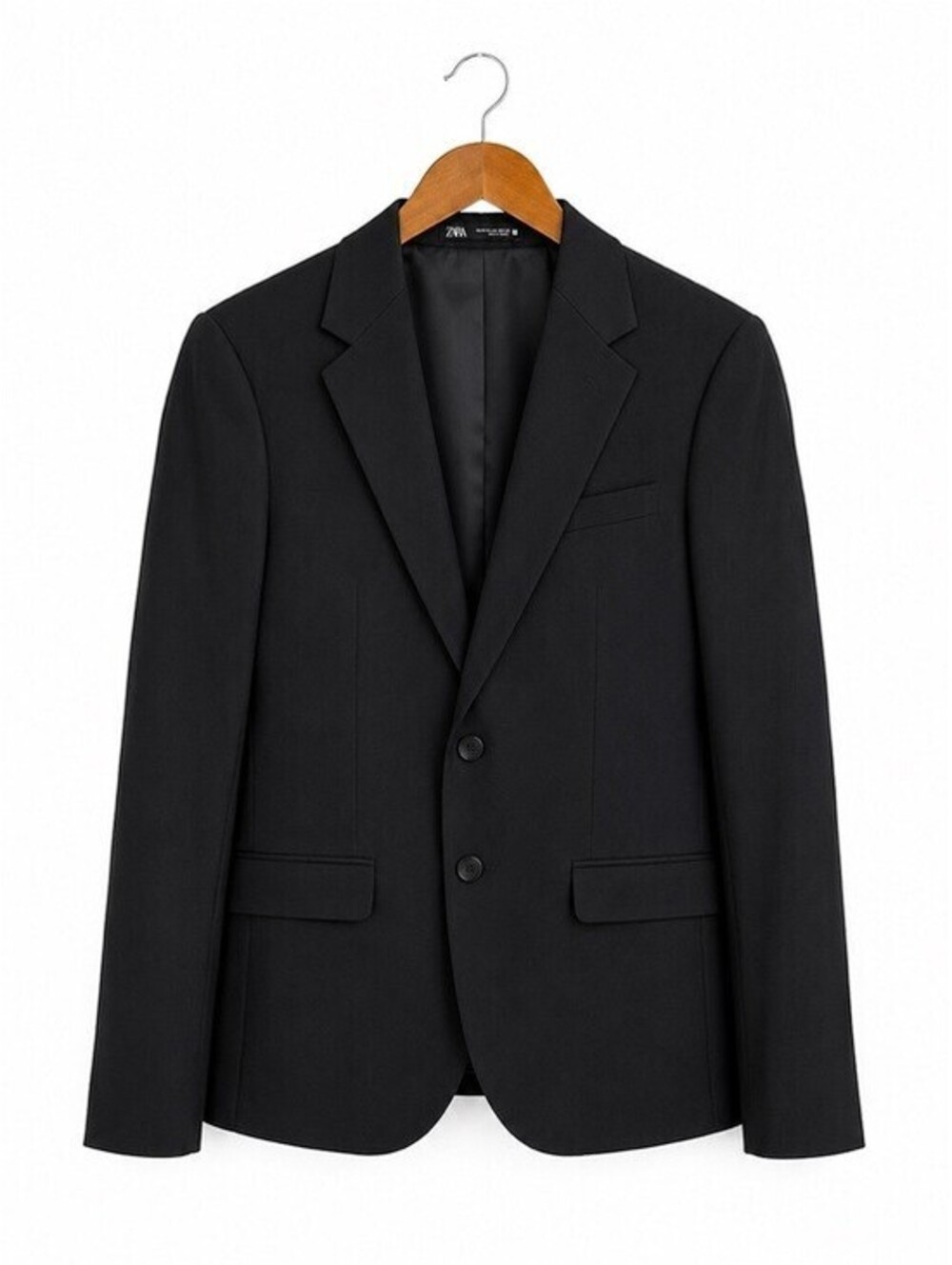 ZARA Slim Tailoring Black Stretch Two Button Blazer Women's Size 38